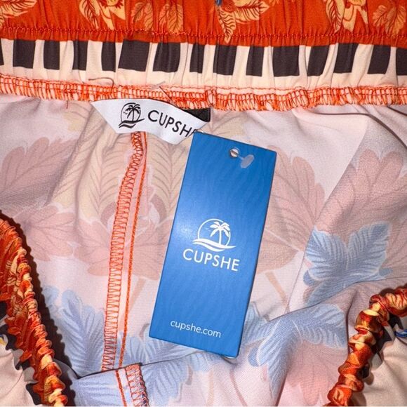 CUPSHE NWT Size L Tropical Parrot Boho Wide Leg Drawstring Pants - Picture 4 of 5